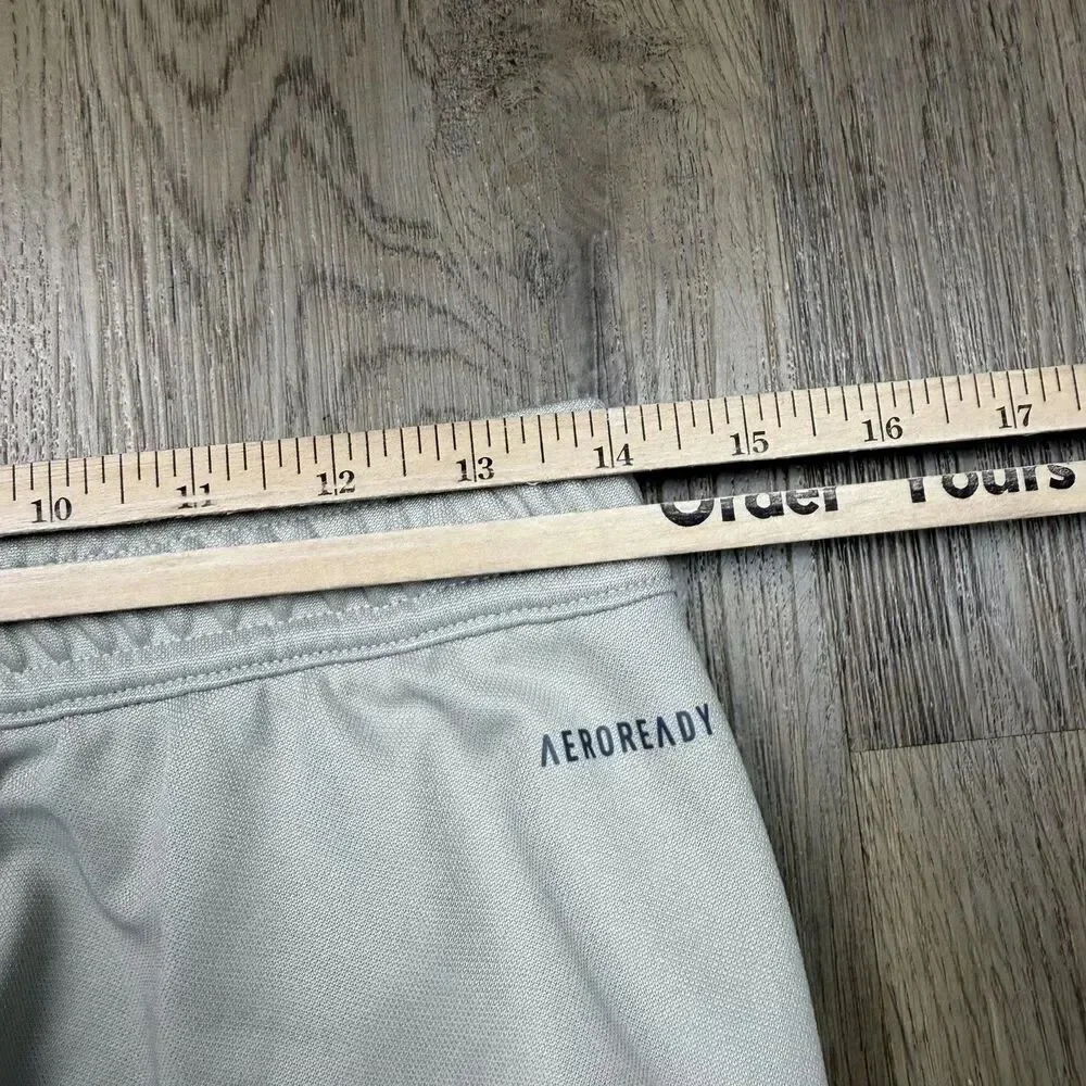 Adidas Track Pants Mens Medium Gray AEROREADY 3-Stripes Ankle Zip Athletic
